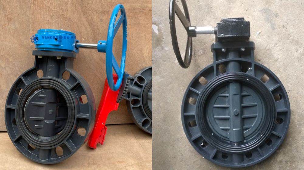van bướm pvc dn150 tay quay