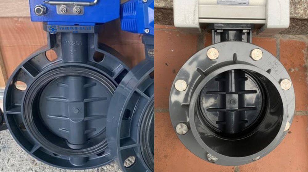 van bướm pvc dn200 điều khiển tự động