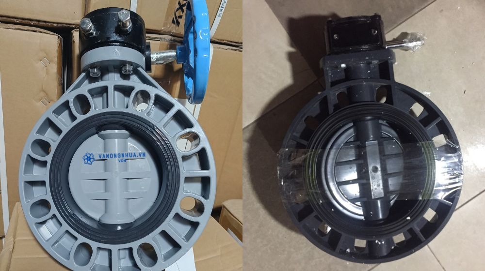 van bướm pvc dn200 tay quay