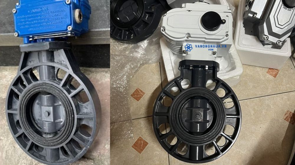 van bướm nhựa pvc dn280 điều khiển điện