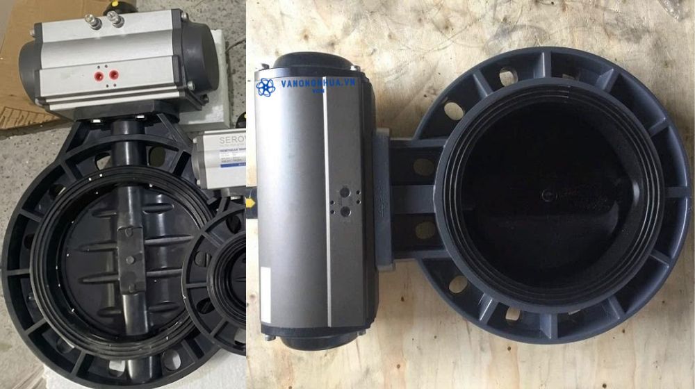 van bướm nhựa pvc dn280 khí nén