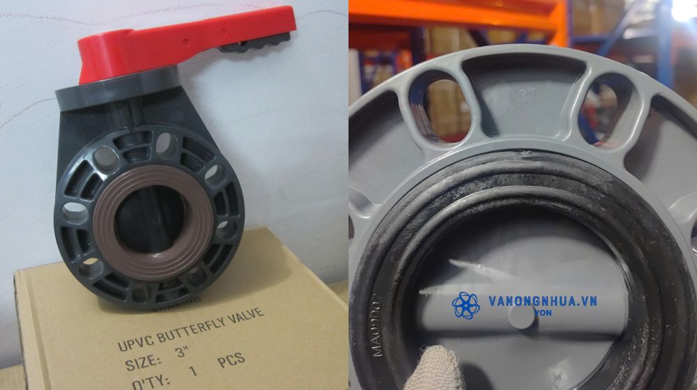 van bướm pvc dn80 lắp ống 3 inch