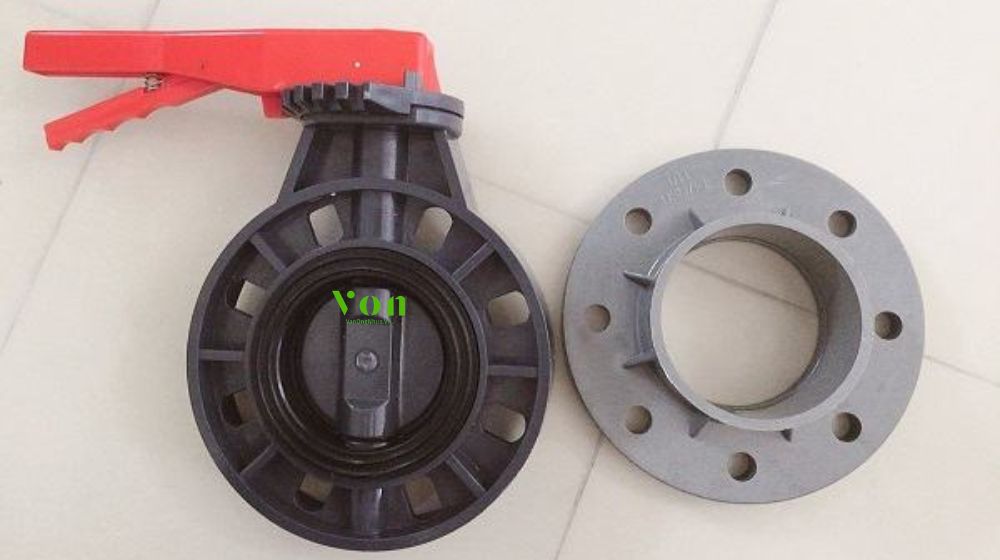 van bướm pvc dn80 lắp ống phi 90