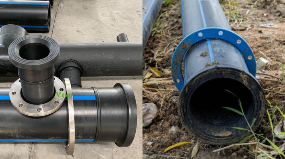 kết nối mặt bích lồng hdpe với ống