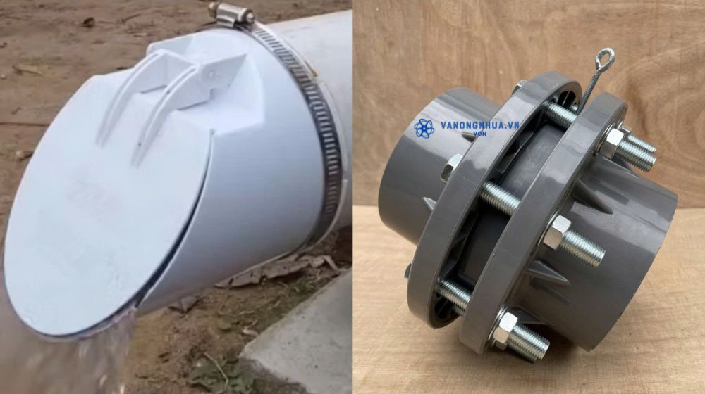 kết nối của van 1 chiều cửa lật nhựa