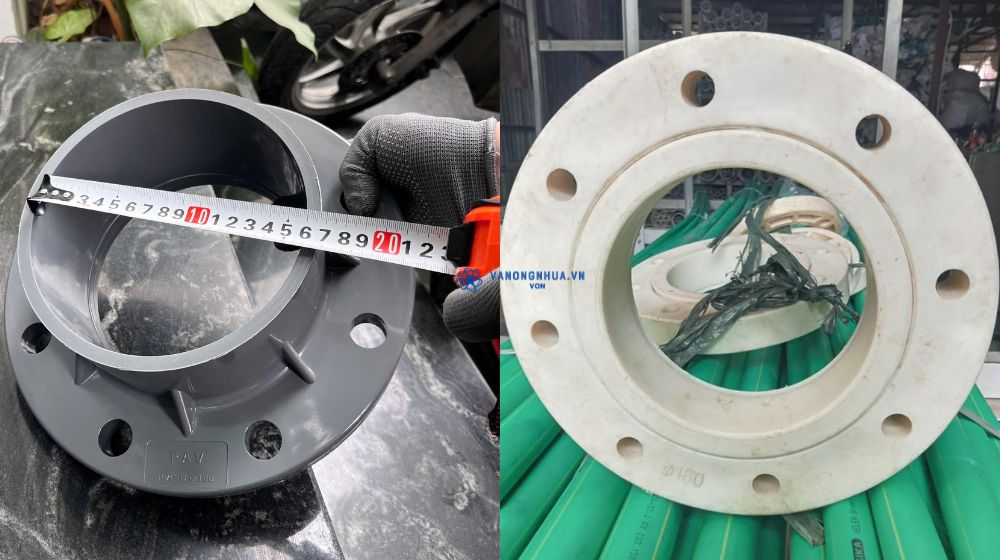 mặt bích nhựa 160 lắp ống dn bao nhiêu