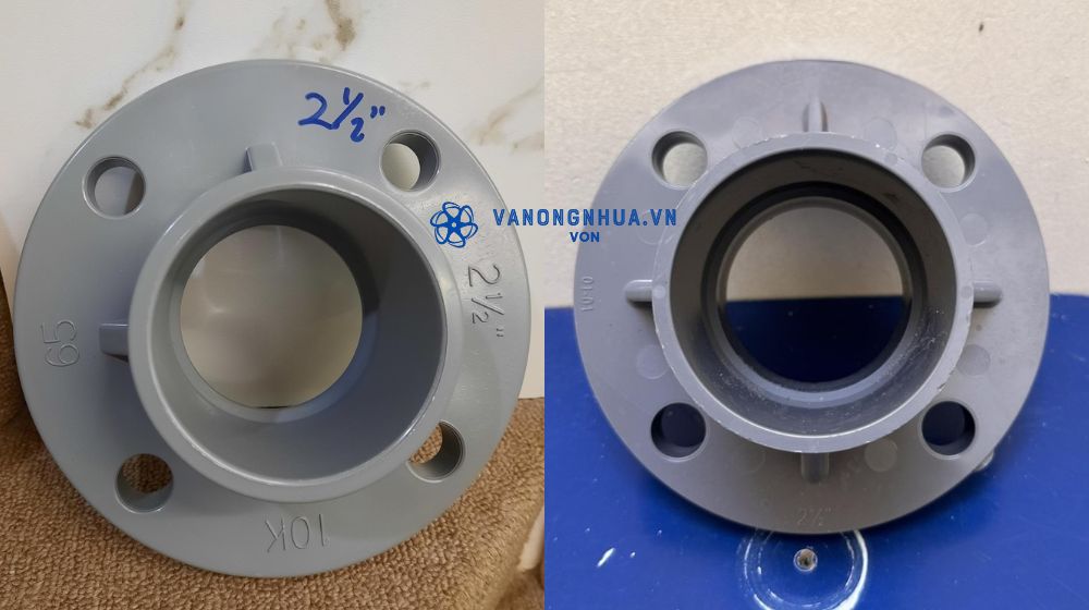 mặt bích nhựa phi 76 lắp ống dn65