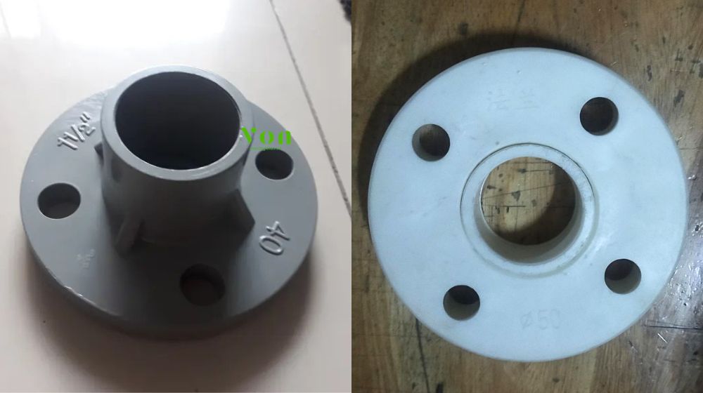 nhầm lẫn giữa mặt bích nhựa phi 48 và 50