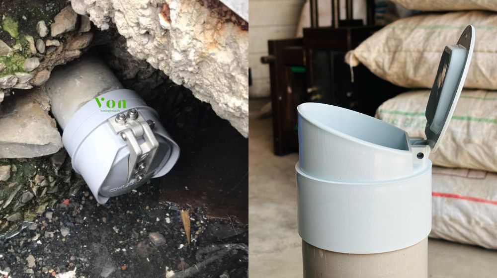 ứng dụng van 1 chiều cửa lật nhựa