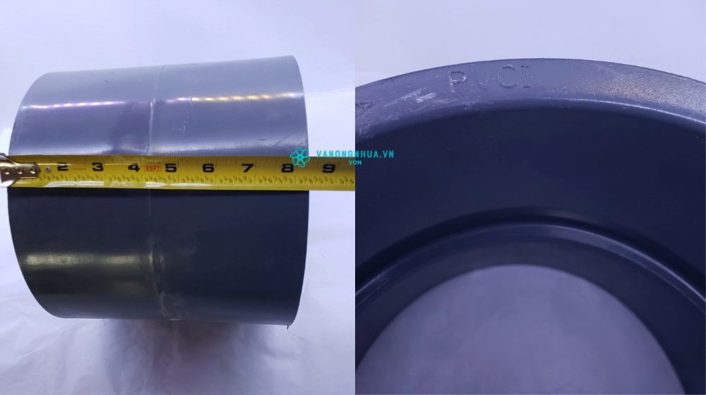 chiều dài và khấc nối của măng sông pvc 200