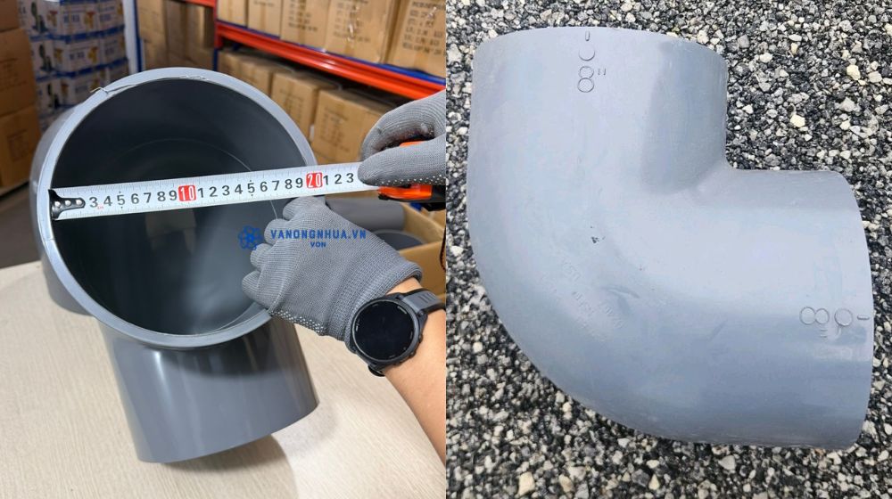 cút upvc 200 lắp ống cỡ bao nhiêu