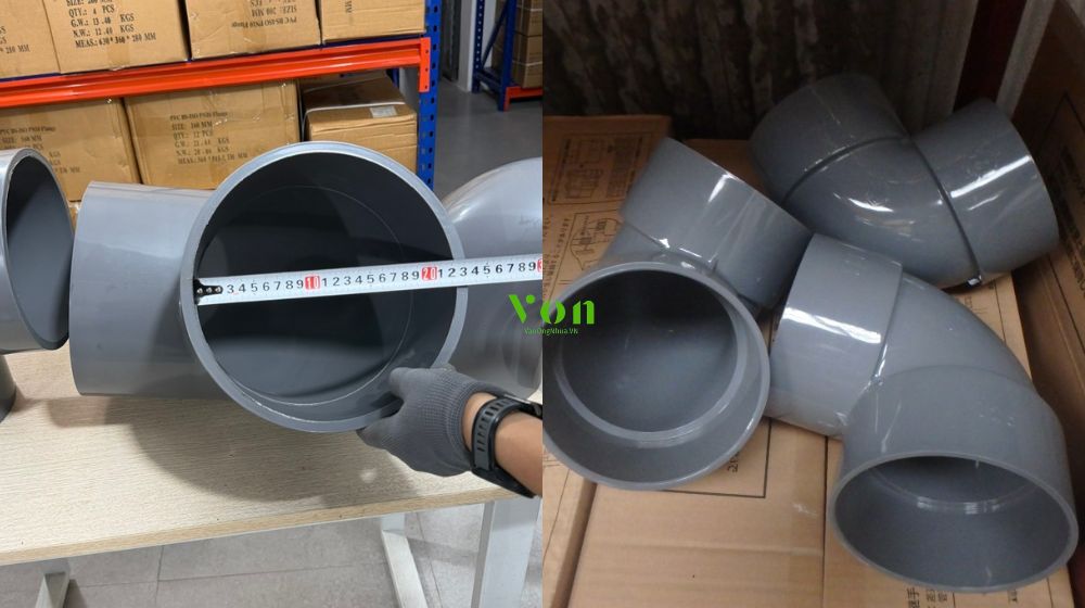 cút upvc 225 lắp ống cỡ bao nhiêu