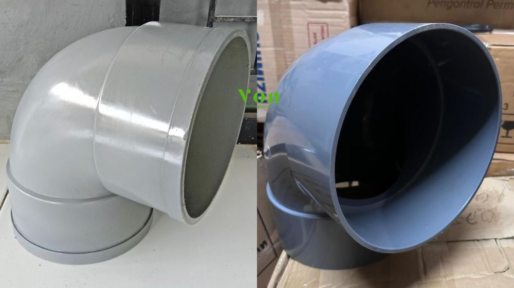 kết nối cút upvc 225 với ống