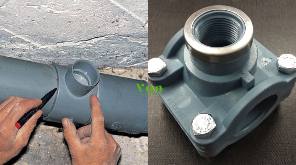 kết nối đai khởi thủy upvc với ống nhánh