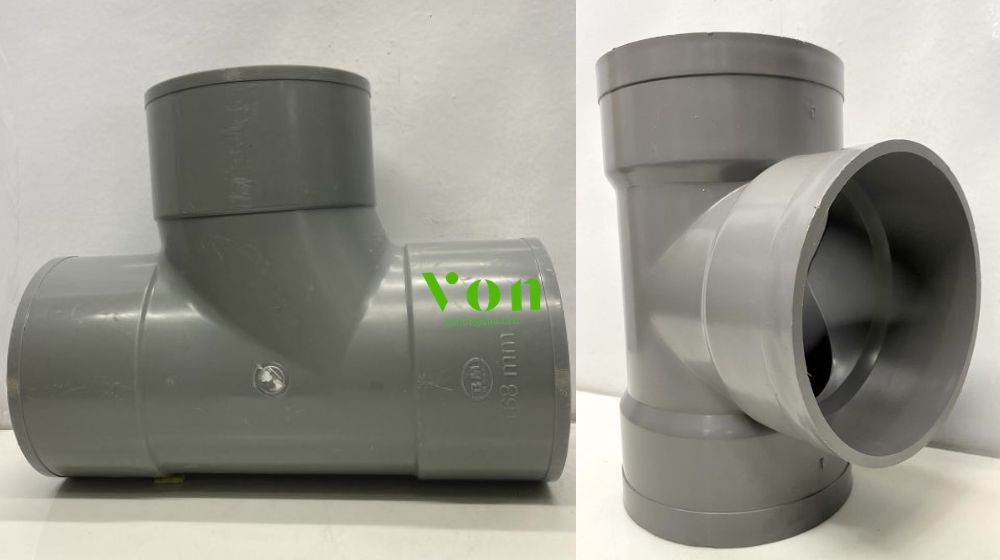kết nối tê pvc d160 với ống