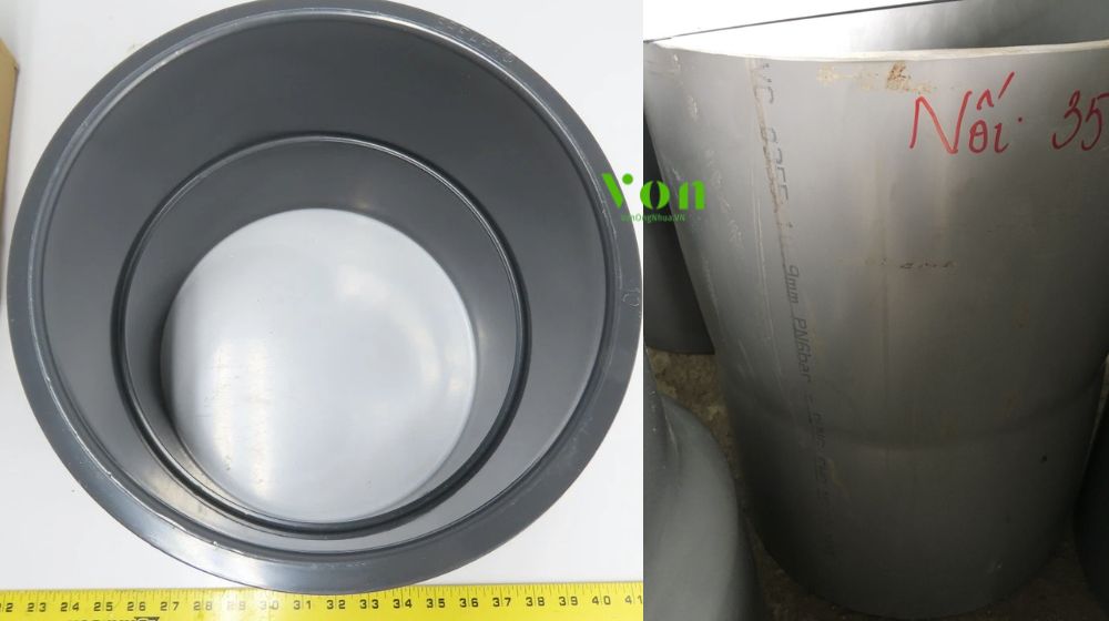măng sông pvc 355 lắp ống cỡ bao nhiêu