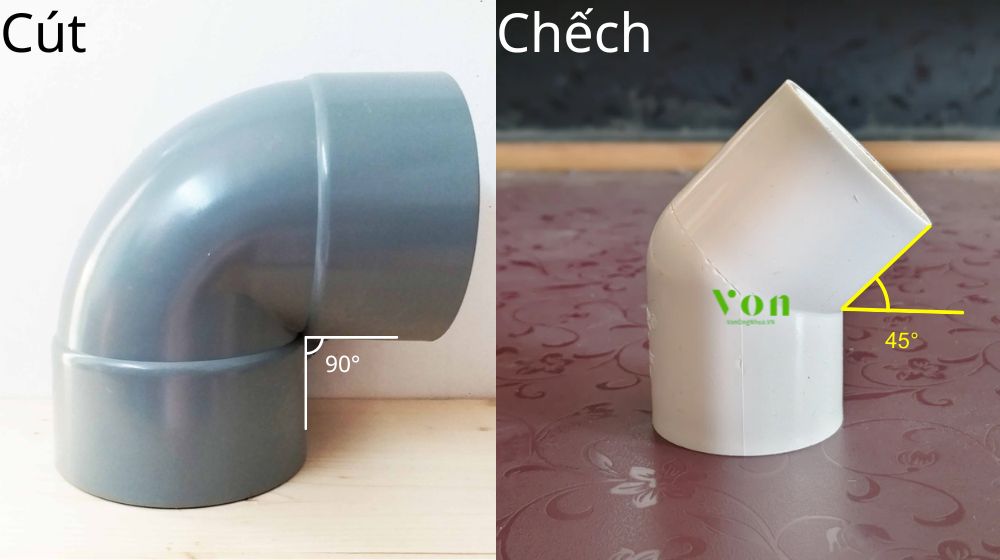 sự khác biệt giữa cút và chếch upvc