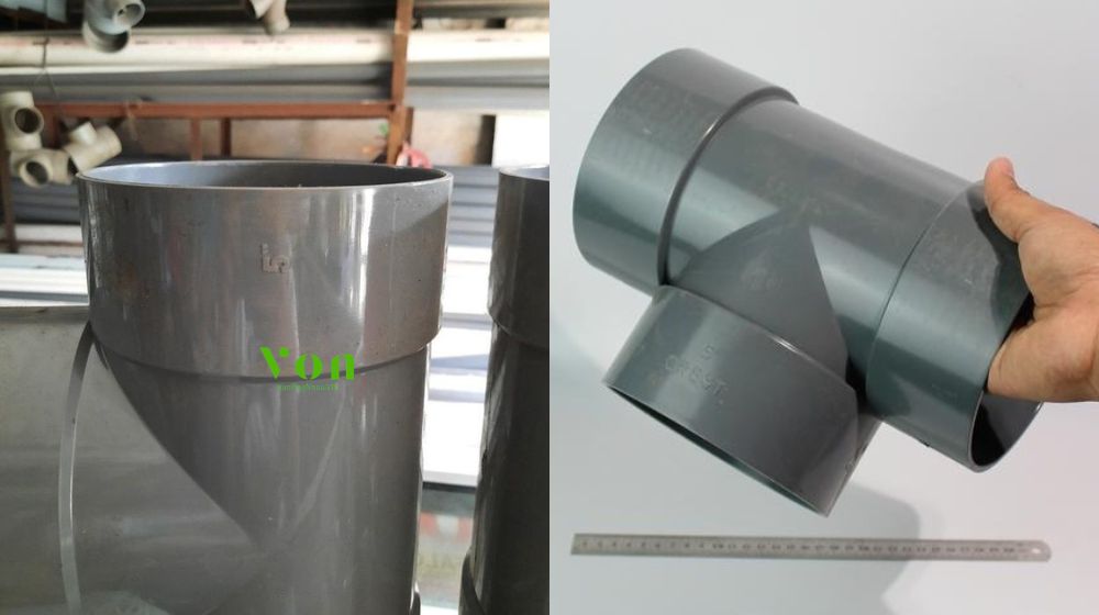 tê pvc d125 lắp ống mấy inch