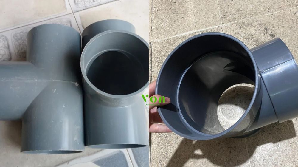tê pvc d180 lắp ống phi bao nhiêu