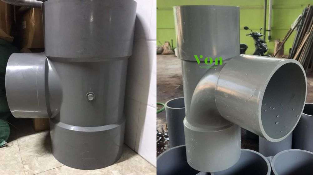 tê pvc d225 có loại cong không