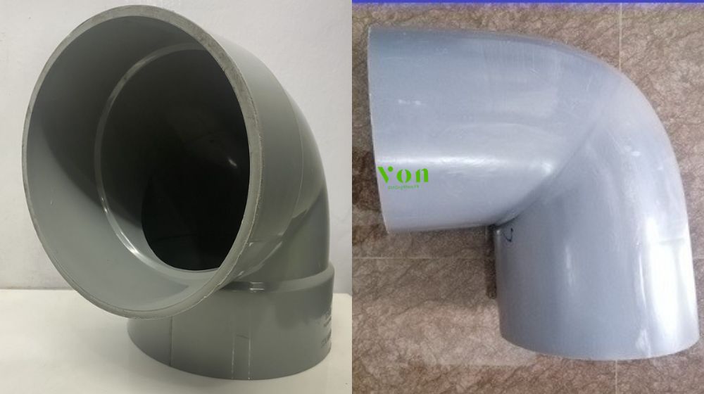 thiết kế đầu nối của cút upvc 400