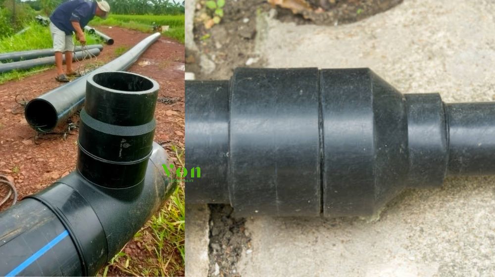lắp đặt côn thu hdpe 90