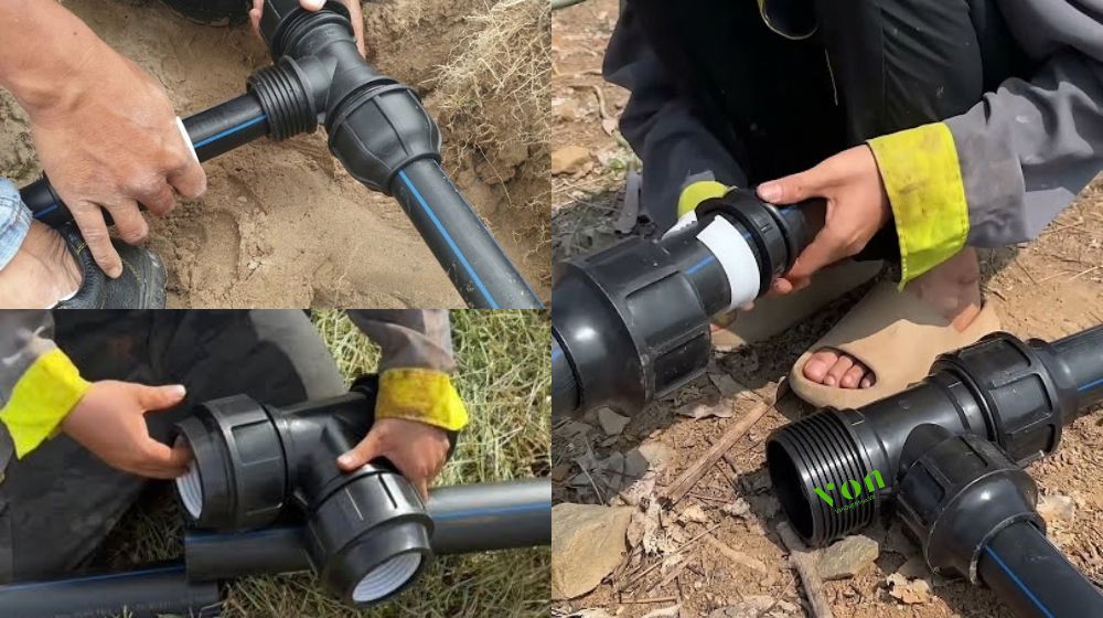 lắp đặt nối chữ T HDPE
