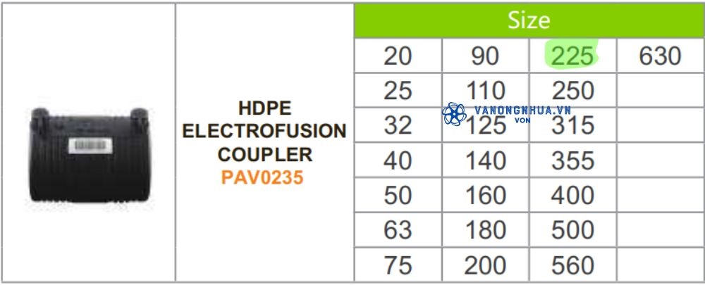 măng sông hdpe 225 pav