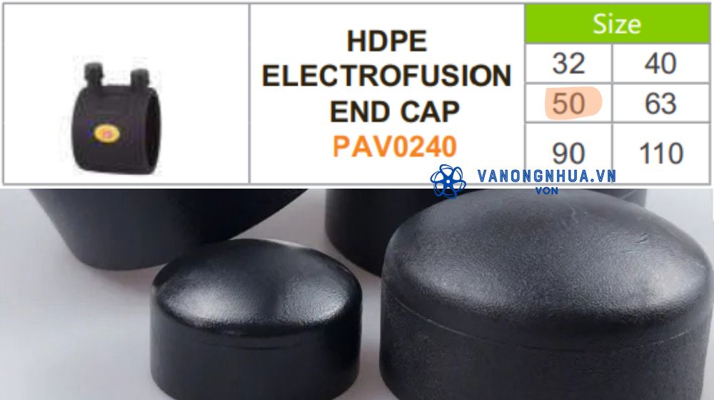 nhãn hiệu đầu bịt hdpe d50