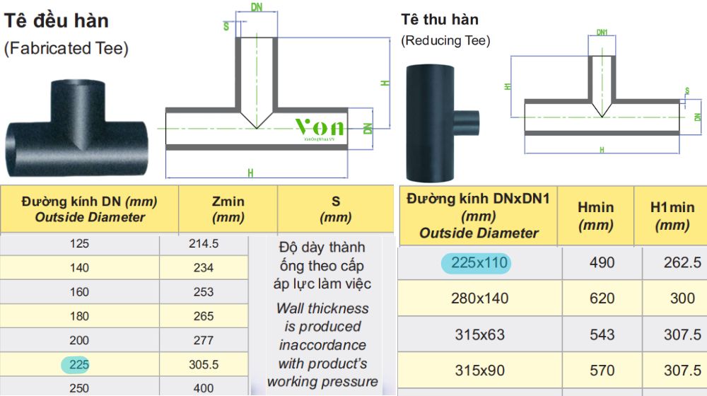 tê hdpe 225 dekko