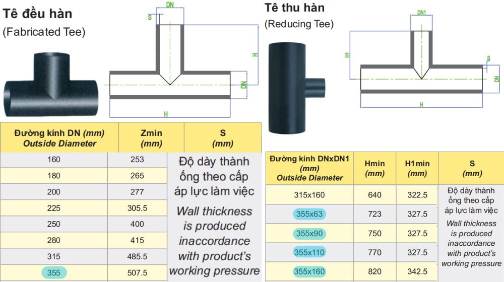 tê hdpe 355 dekko
