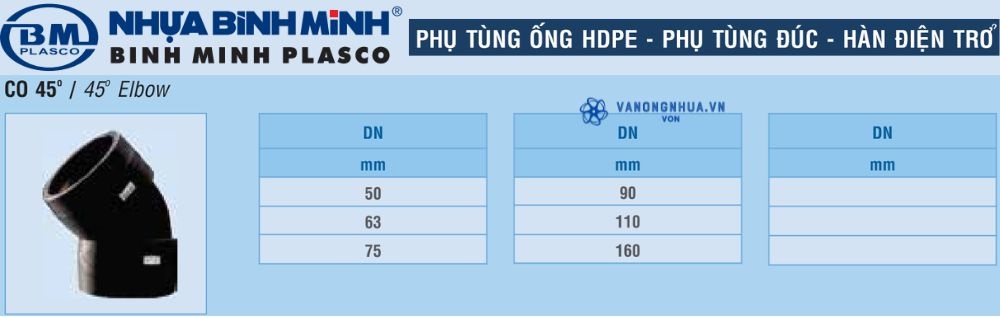chếch hdpe bình minh đúc hàn điện trở