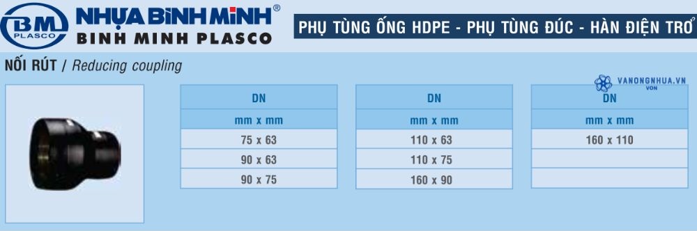 côn thu hdpe bình minh hàn điện trở