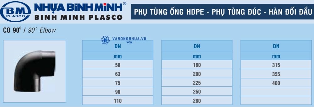 cút hdpe bình minh đúc hàn đối đầu