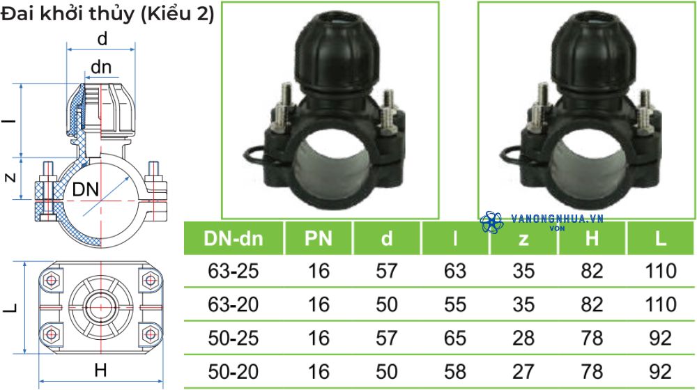 đai khởi thủy hdpe tiền phong kiểu 2